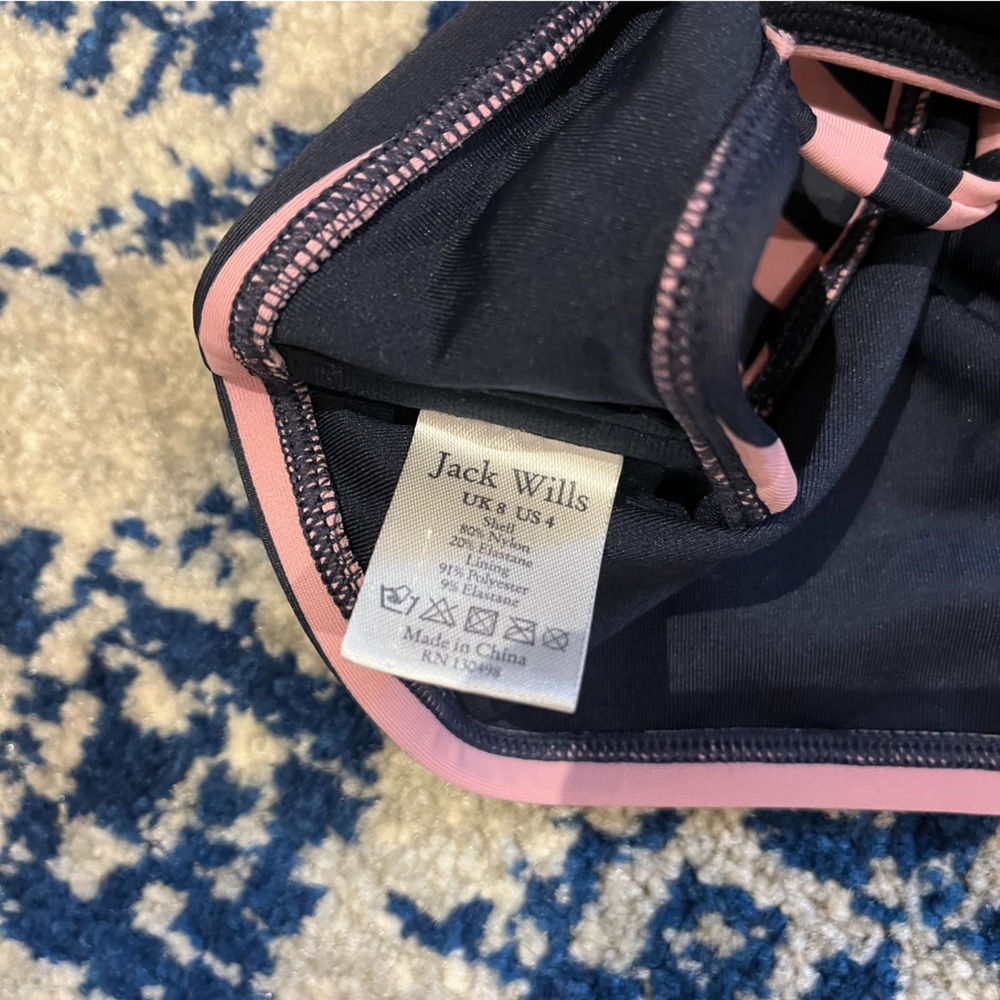 Jack Wills Pink and Black Striped High Neck Bikini Top - Picture 3 of 3